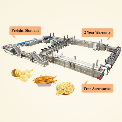 Fully Automatic Gas Heating French Fries Production Line for Fresh Frozen Sticks