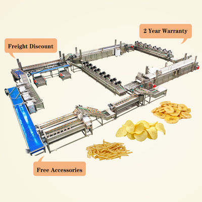 Fully Automatic Gas Heating French Fries Production Line for Fresh Frozen Sticks